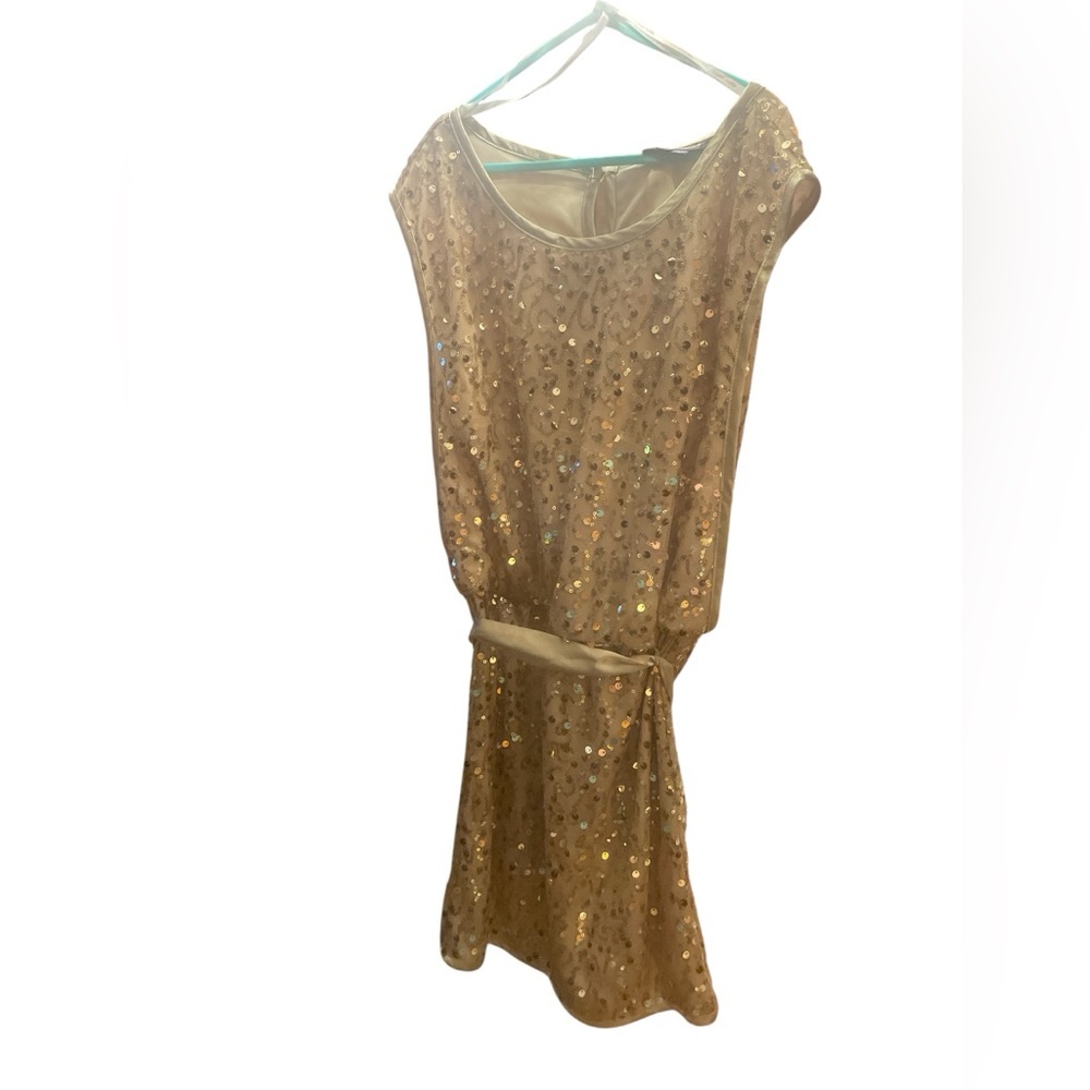 My Michelle Girls Gold Sequin Party Dress Size 10 Formal Flower Girl Holiday - Picture 5 of 10